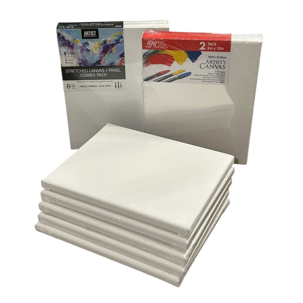 11pc Art Canvas Lot 8x10 Artist Concepts Stretched Canvas Panels Artist Gift